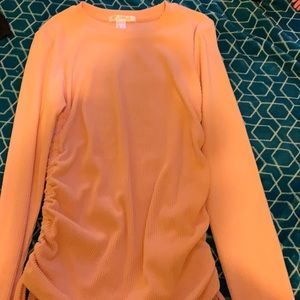 Pastel pink tied shirt